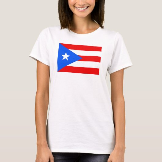 Drapeau du T-shirt de base féminin de Porto Rico (Devant)