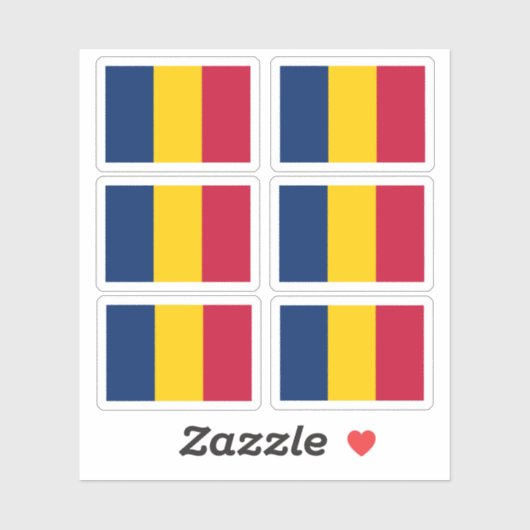 Drapeau du Tchad - une collection Sticker (Feuille)