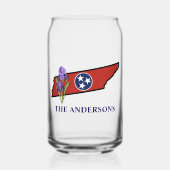 Drapeau du Tennessee avec fleur d'état Iris texte  (Recto)