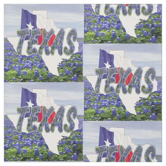 Drapeau du Texas Bluebonnets et tissu paysager 4,5 (Échantillon)