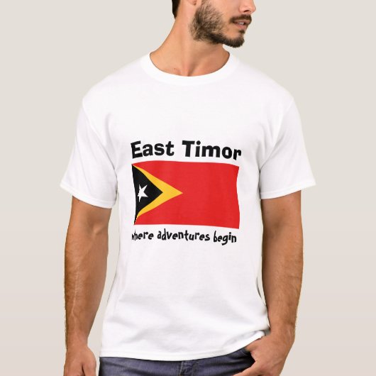 Drapeau du Timor oriental + Carte + T-shirt des (Devant)
