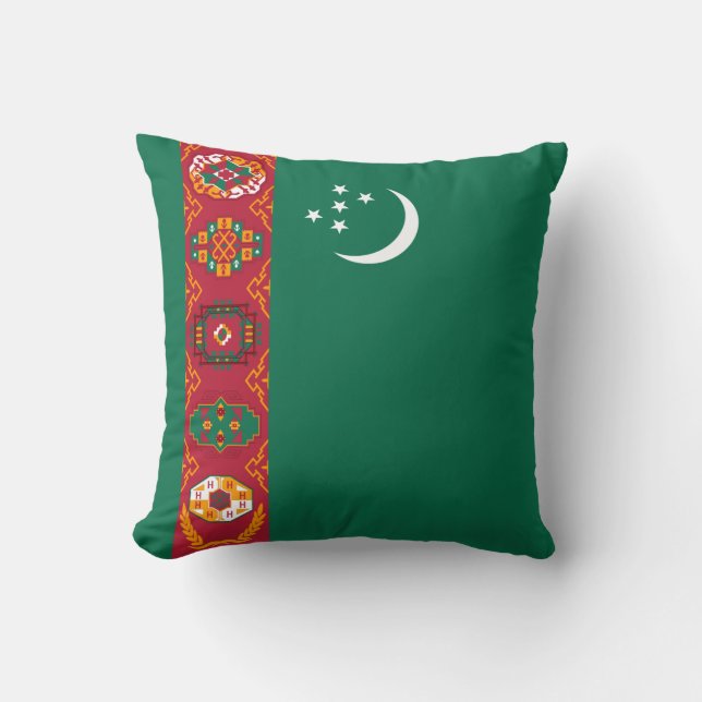 Drapeau du Turkménistan x Coussin du drapeau (Recto)