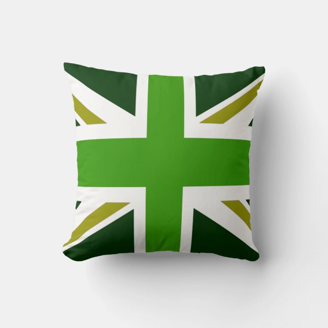 drapeau du uk lancer oreiller vert olive (Recto)