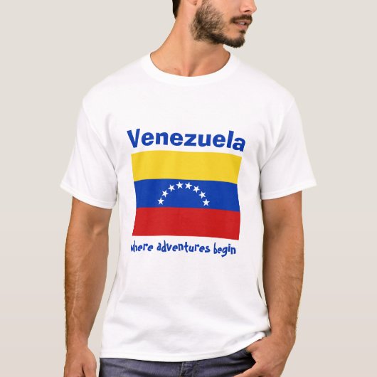 Drapeau du Venezuela + Carte + T-shirt texte (Devant)