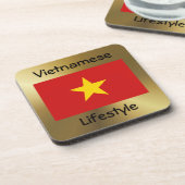 Drapeau du Vietnam + Dessous de verre texte (Côté gauche)