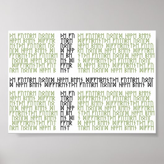 Drapeau du Vinland w Runes - Poster (Devant)
