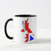 Drapeau d'Union Jack sur la tasse britannique de (Gauche)