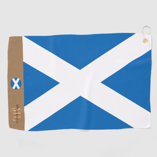 Drapeau écossais & Ecosse, monogrammé / serviette  (Horizontal)