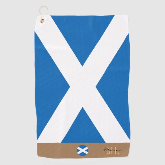 Drapeau écossais & Ecosse, monogrammé / serviette (Devant)