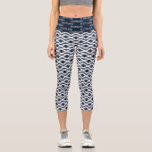 Drapeau écossais motif haute taille capri leggings (Recto)