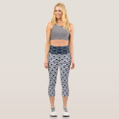 Drapeau écossais motif haute taille capri leggings (Recto)