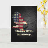 Drapeau et aigle à tête blanche pour 35e carte d'a (Fleur jaune)