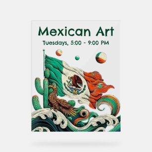 Drapeau et aigle mexicain artistique personnalisé
