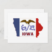 Drapeau et carte de l'État de l'Iowa (Devant / Derrière)