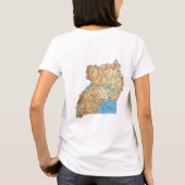 Drapeau et carte de l'Ouganda T-shirt (Dos)