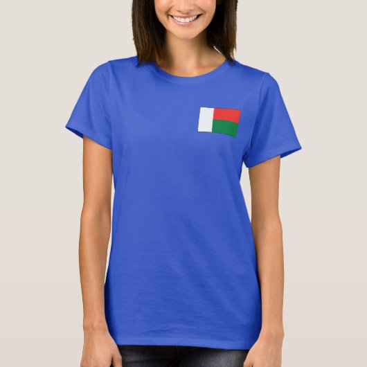 Drapeau et carte de Madagascar T-shirt (Devant)