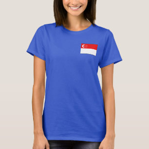 Drapeau et carte de Singapour T-shirt