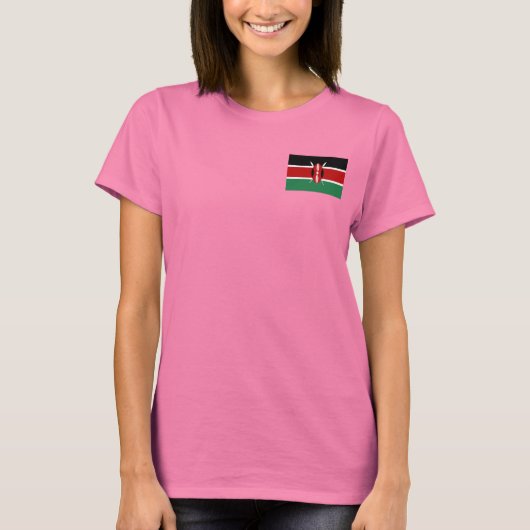 Drapeau et carte du Kenya T-Shirt (Devant)