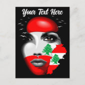 Drapeau et carte du Liban sur le visage de la fill (Devant)
