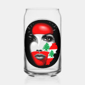 Drapeau et carte du Liban sur le visage de la fill (Verso)