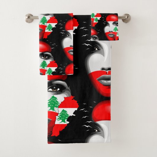 Drapeau et carte du Liban sur le visage de la fill (En situation)