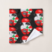 Drapeau et carte du Liban sur le visage de la fill (Gant de toilette)