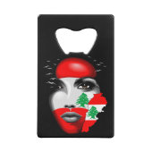 Drapeau et carte du Liban sur le visage de la fill (Dos)