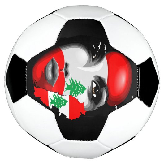 Drapeau et carte du Liban sur le visage de la fill (Tourné)