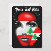 Drapeau et carte du Liban sur le visage de la fill (Devant)