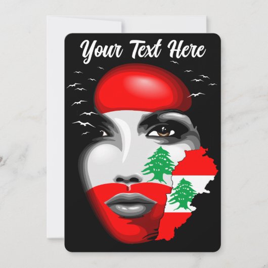 Drapeau et carte du Liban sur le visage de la fill (Devant)