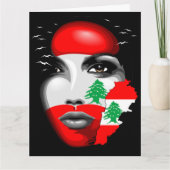 Drapeau et carte du Liban sur le visage de la fill (Devant)