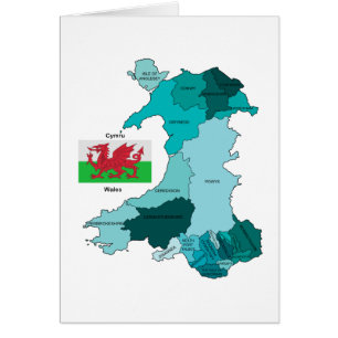 Drapeau et carte du Pays de Galles