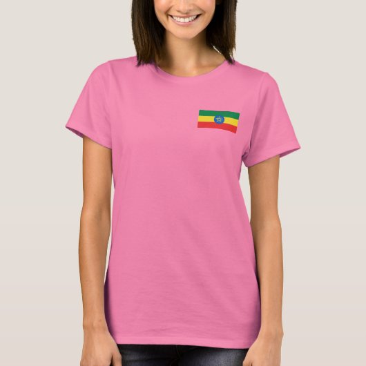 Drapeau et carte éthiopiens T-shirt (Devant)
