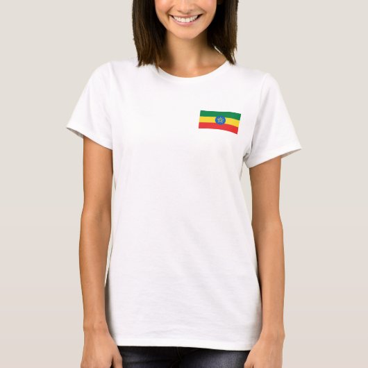 Drapeau et carte éthiopiens T-shirt (Devant)