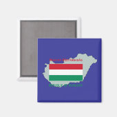 Drapeau et carte Hongrie Magnet (Recto/Verso)