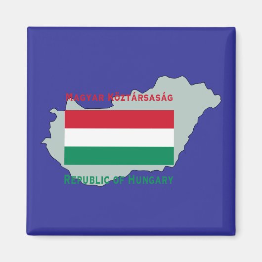 Drapeau et carte Hongrie Magnet (Devant)
