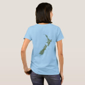 Drapeau et carte néo-zélandais T-shirt (Dos entier)