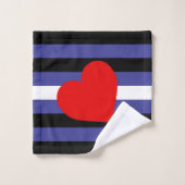 Drapeau et cœur de fierté en cuir (Gant de toilette)