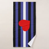 Drapeau et cœur de fierté en cuir (Serviette de bain)