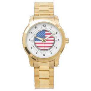 Drapeau féminin USA Surdimensionné Montre Bracelet