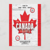 Drapeau Fête du Canada 1er juillet Invitation Red  (Devant)