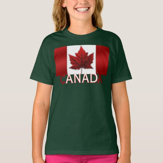 Drapeau Fille Canada T-shirt Enfant's Organic Cana (Devant)