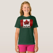 Drapeau Fille Canada T-shirt Enfant's Organic Cana (Devant entier)