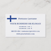 Drapeau finlandais cartes de visite personnalisés (Dos)
