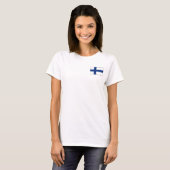 Drapeau finlandais et carte t-shirt (Devant entier)