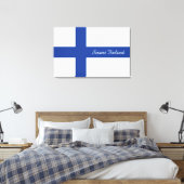 Drapeau finlandais impression de canevas de texte (Insitu(Chambre))