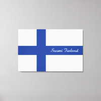 Drapeau finlandais impression de canevas de texte