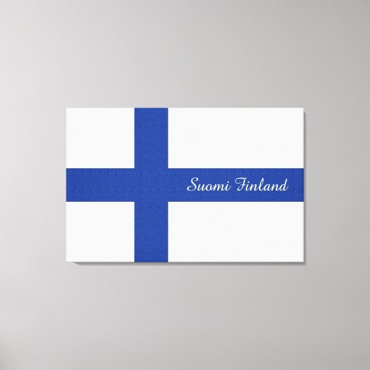 Drapeau finlandais impression de canevas de texte (Recto)