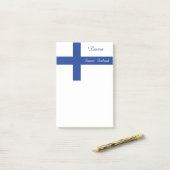 Drapeau finlandais personnalisé Post-It notes (Sur un bureau)