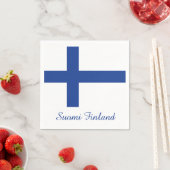 Drapeau finlandais serviettes en papier (En situation)